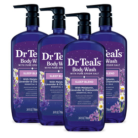Dr Teal's front packaging showing calming sleep blend benefits