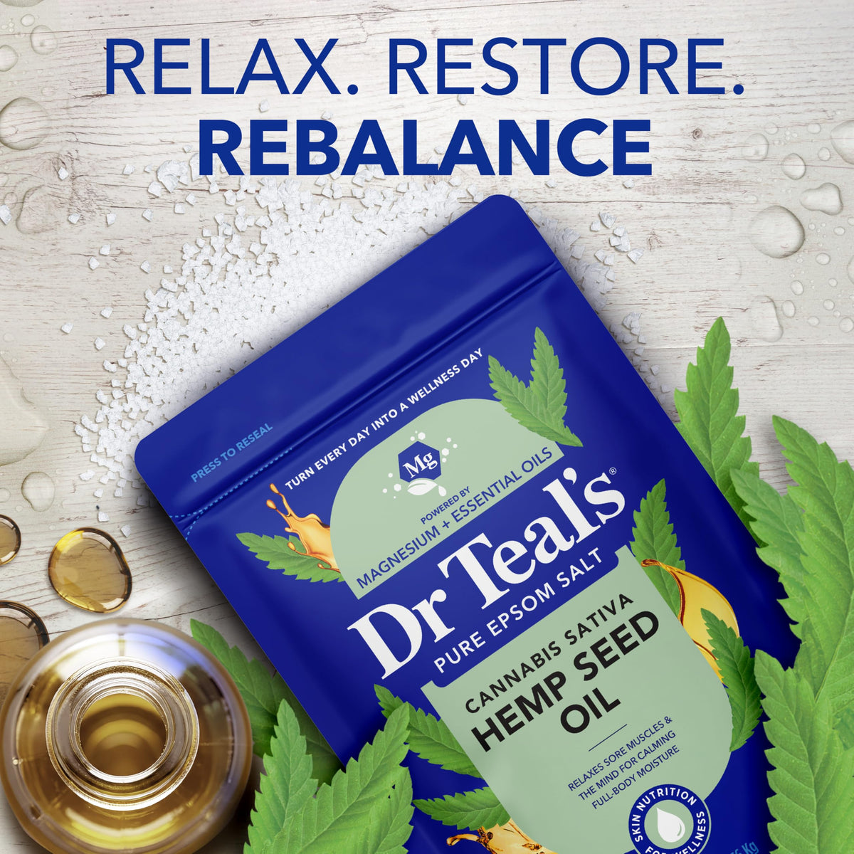 Dr Teal's soak dissolving in a tub for a relaxing aromatic bath experience