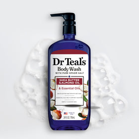 Dr Teal's spa-style bath setting conveying relaxation benefits