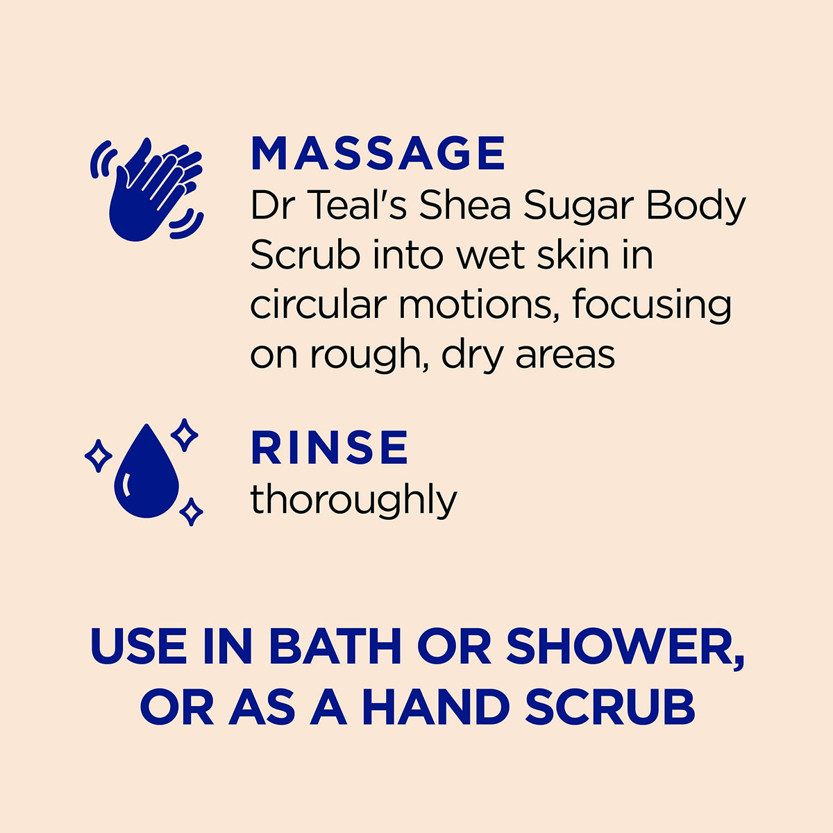 Dr Teal's close-up sugar granules illustrating effective physical exfoliation benefit