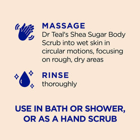 Dr Teal's close-up sugar granules illustrating effective physical exfoliation benefit
