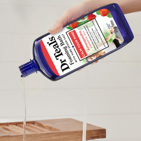 Dr Teal's foam texture closeup showing rich lather for gentle cleansing