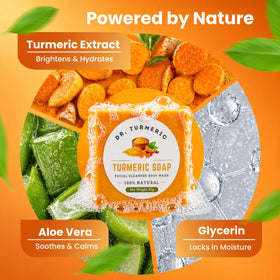Dr. Turmeric in-use on face demonstrating gentle cleansing and hydration