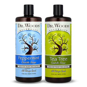 Dr. Woods front bottle showing label and clear liquid for easy identification and use
