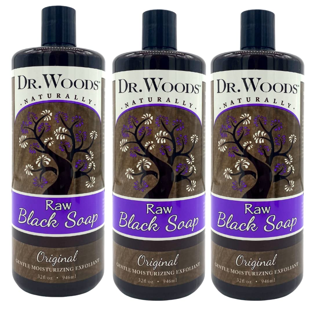 Dr. Woods front bottle view showing label and size, highlights natural ingredients