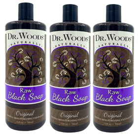 Dr. Woods front bottle view showing label and size, highlights natural ingredients