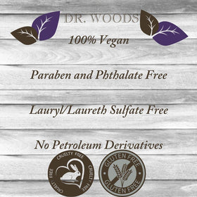 Dr. Woods pouring to show rich foam and effective lathering benefit