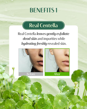 dr.pepti real centella leaf particles embedded in gel for calming botanical support