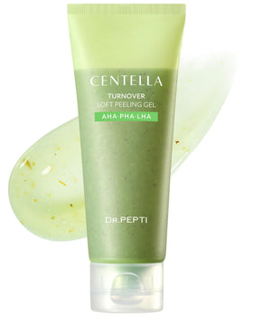 dr.pepti front packaging tube showing product and benefit of gentle exfoliation
