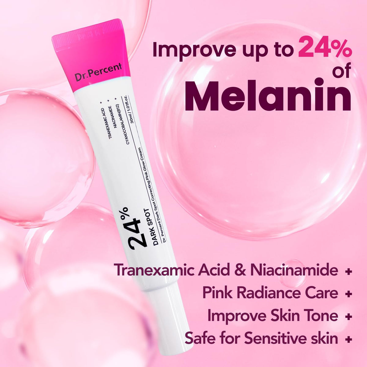 dr.percent cream texture close up highlighting smooth pink glow and hydration