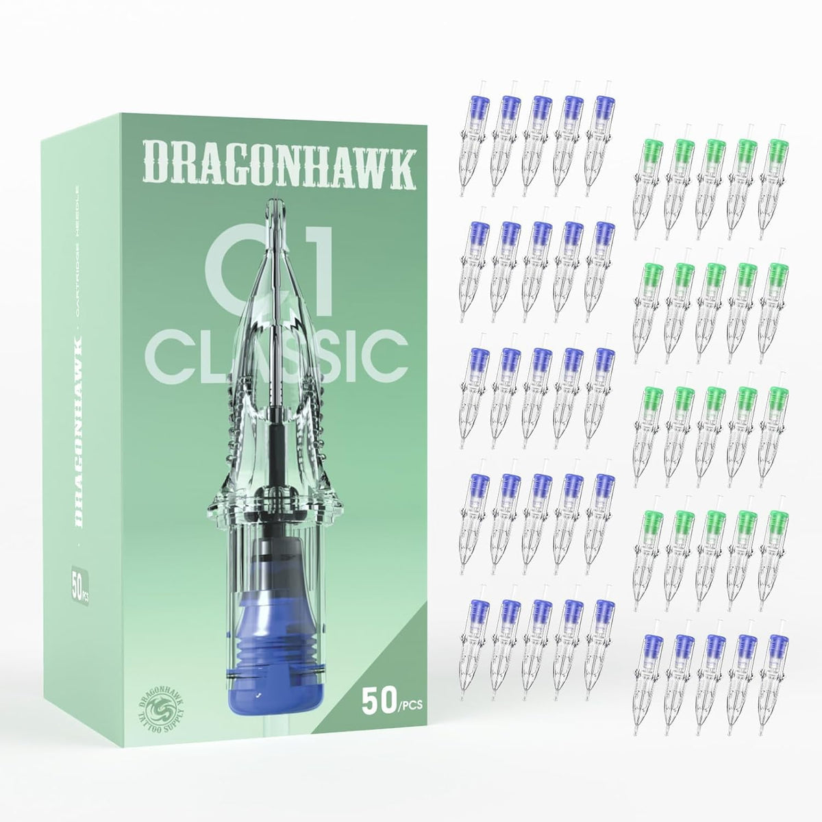 Dragonhawk front packaging showing mixed cartridge kit and benefits