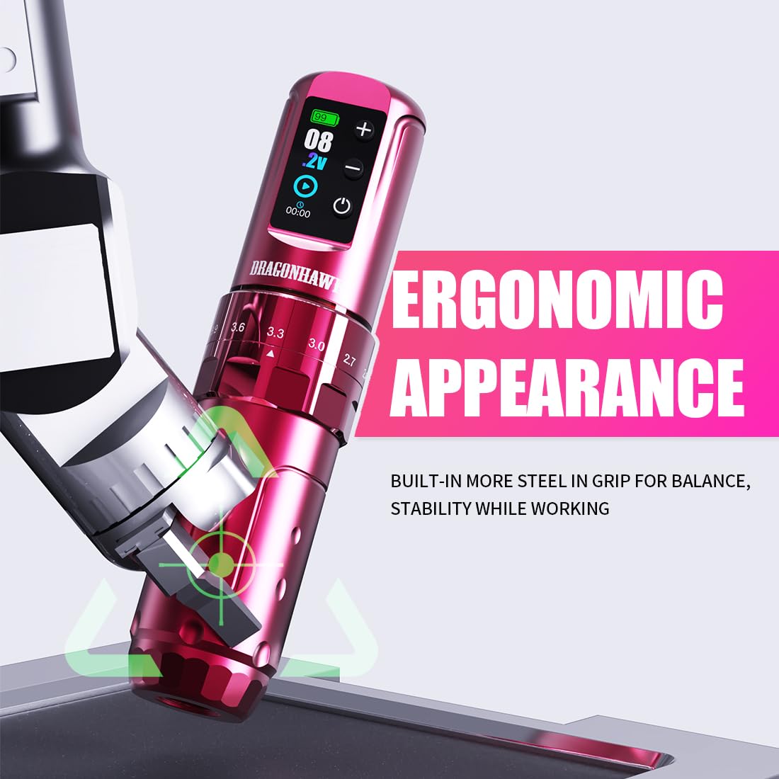 Dragonhawk L3 smart screen display visible for quick setting checks