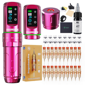Dragonhawk L3 front view in pink showing sleek pen body and balance benefits
