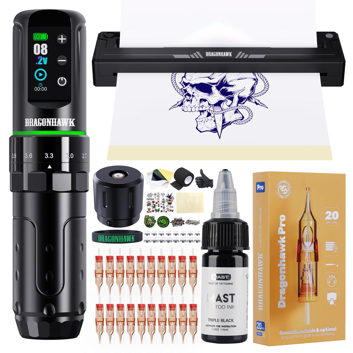 Dragonhawk L3 front view showing pen design and controls for versatile use
