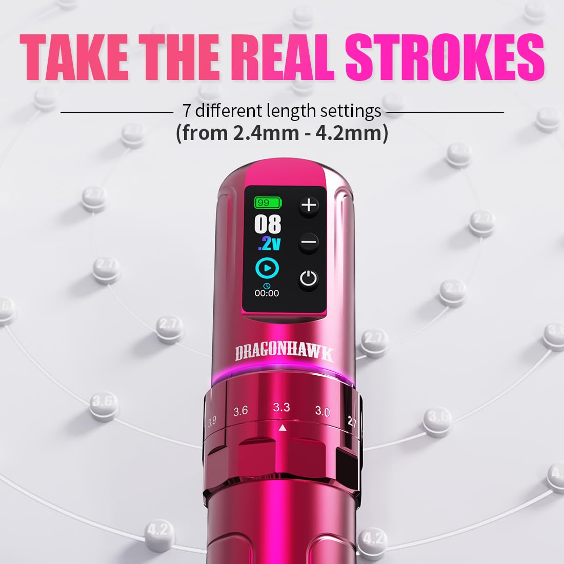 Dragonhawk L3 close-up of 32 mm grip highlighting comfort and control
