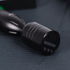Dragonhawk pen in use on practice skin demonstrating smooth stroke performance