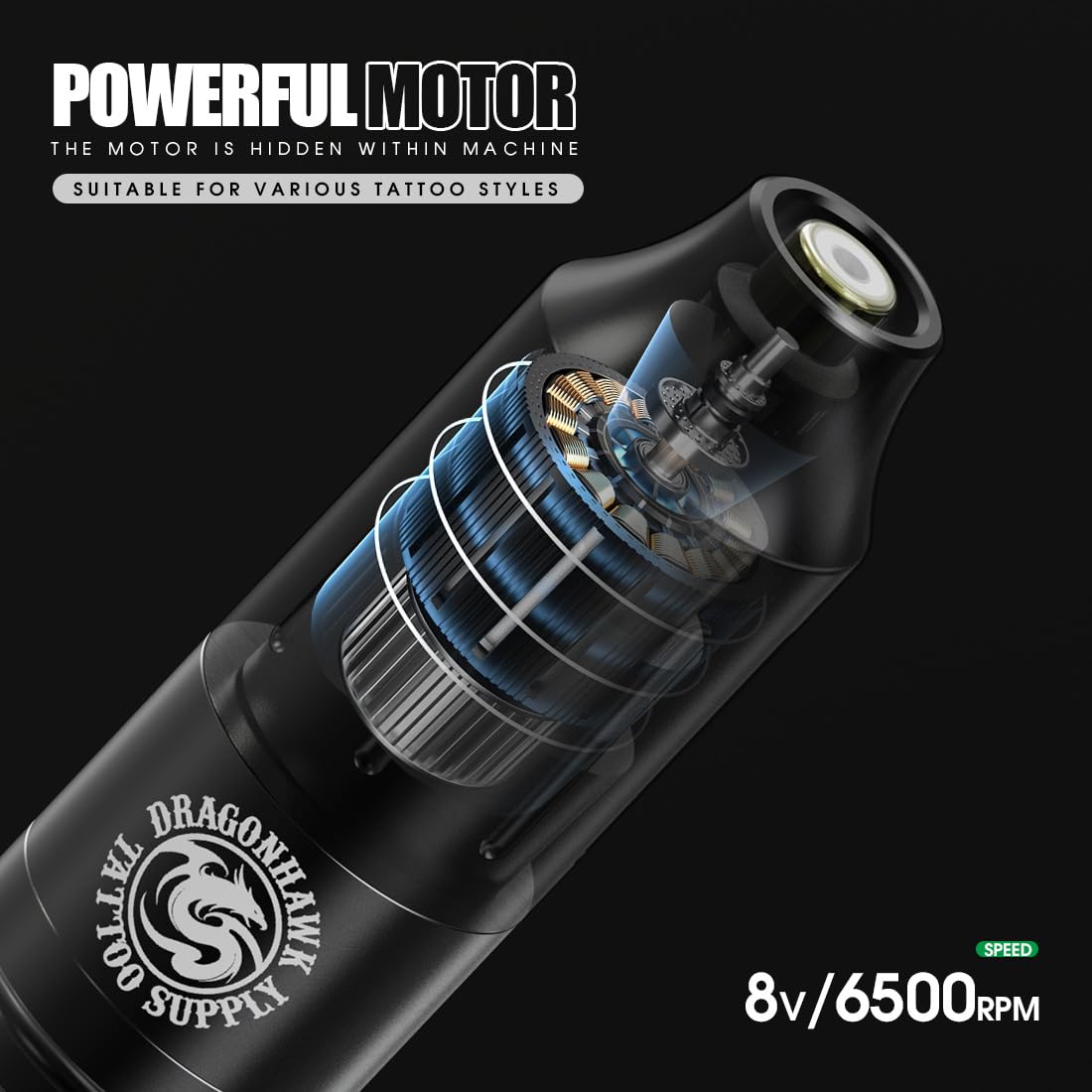 Dragonhawk pen with 1300mAh battery showing long runtime benefit