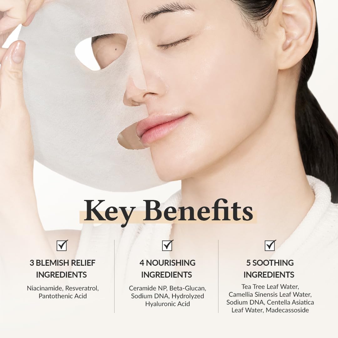 Dr.Althea sheet mask applied to face demonstrating coverage and comfort