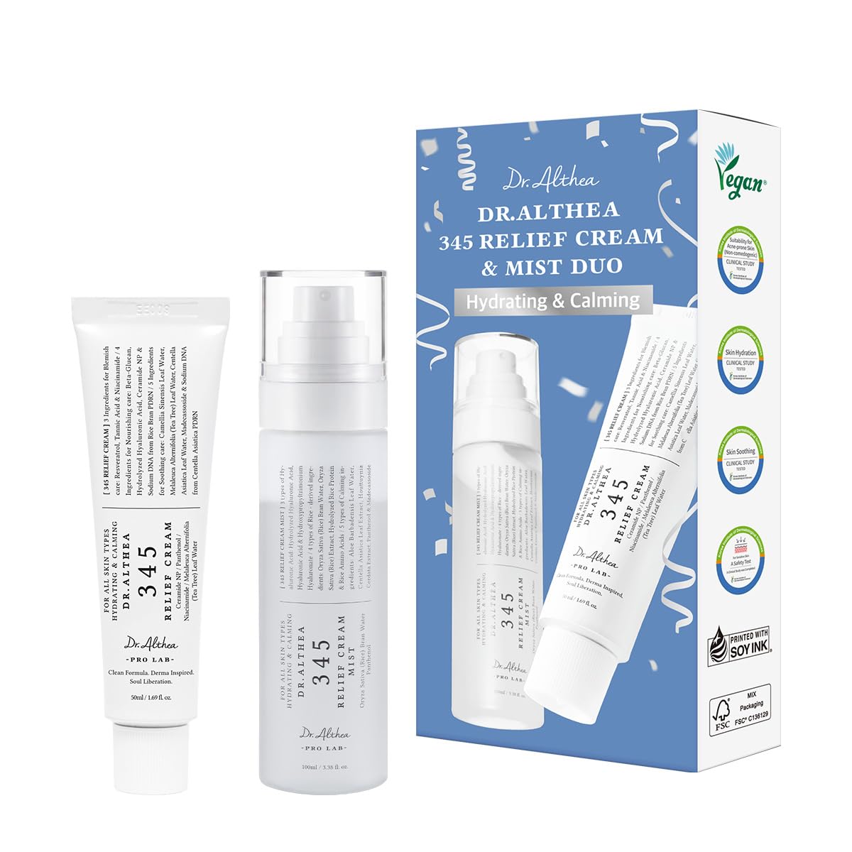 Dr.Althea relief cream front packaging showing compact tube and soothing design benefits barrier support