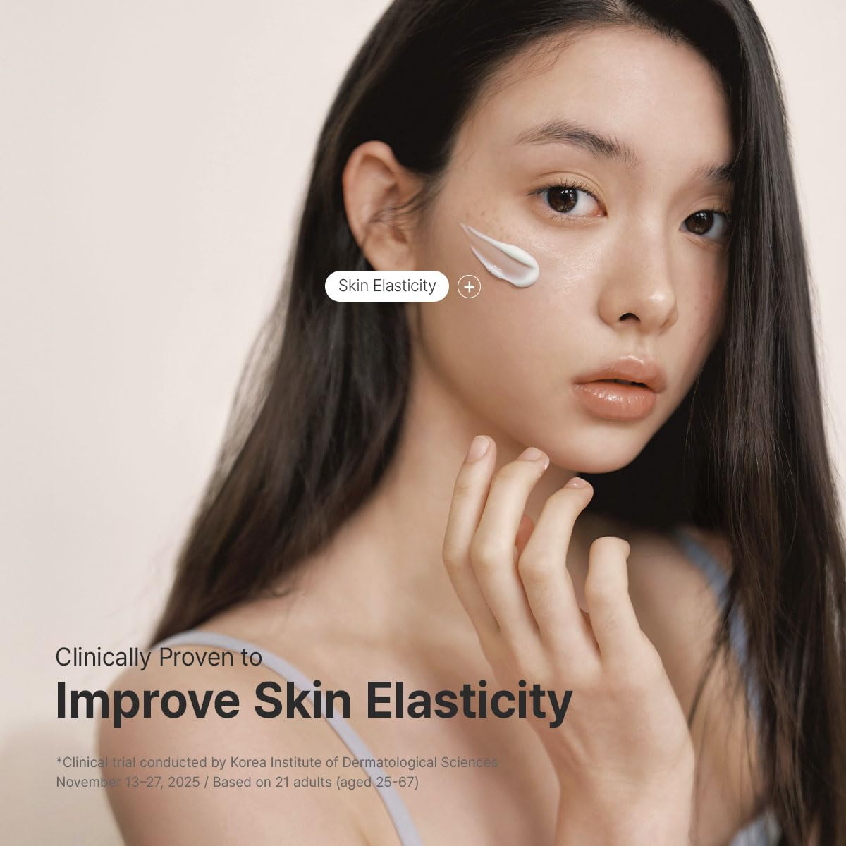 Dr.Althea applied on cheek showing instant smoothing effect