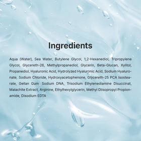 Dr.Althea ingredients display featuring deep sea water and malachite benefits
