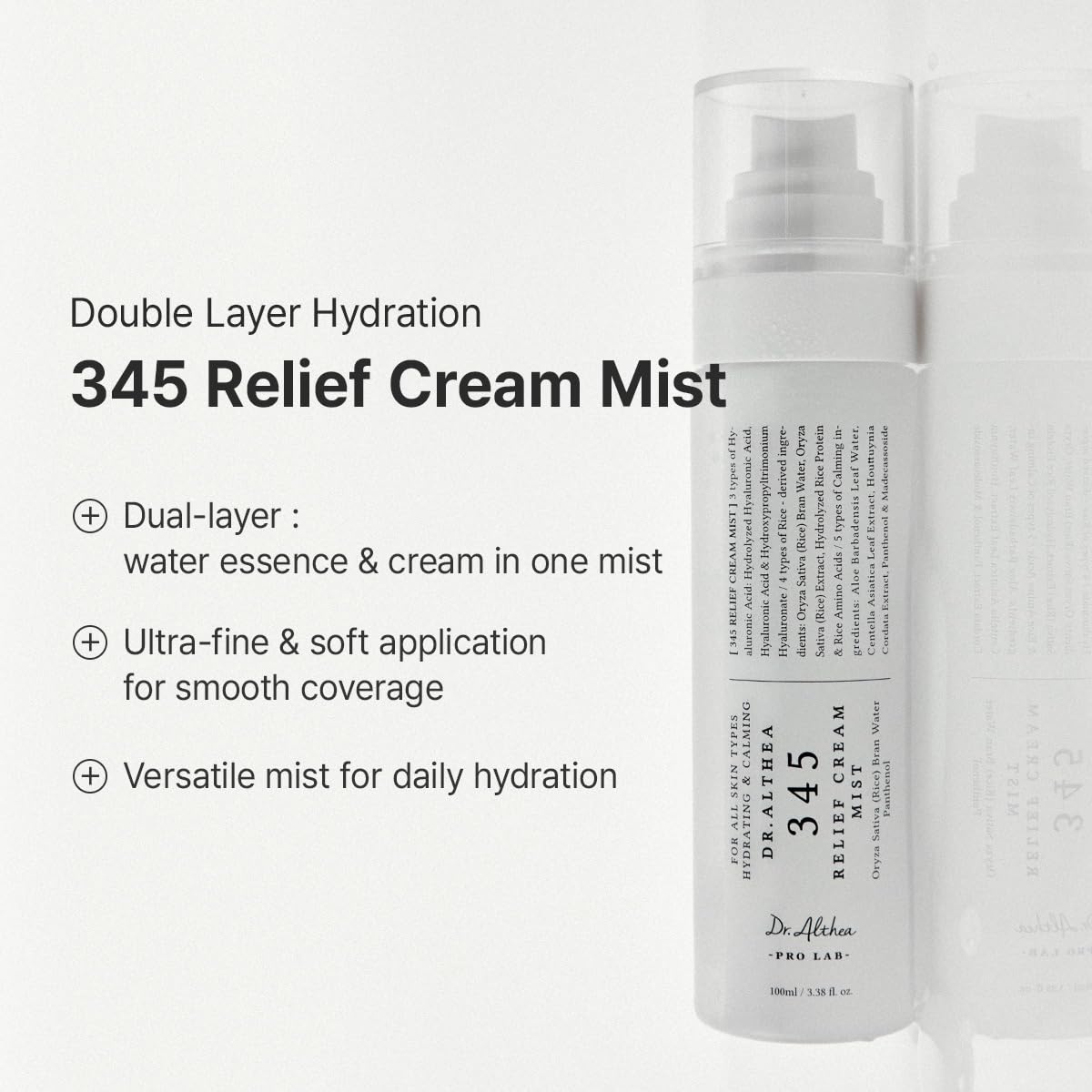 Dr.Althea duo size comparison with both items to show travel-friendly volume and daily use convenience