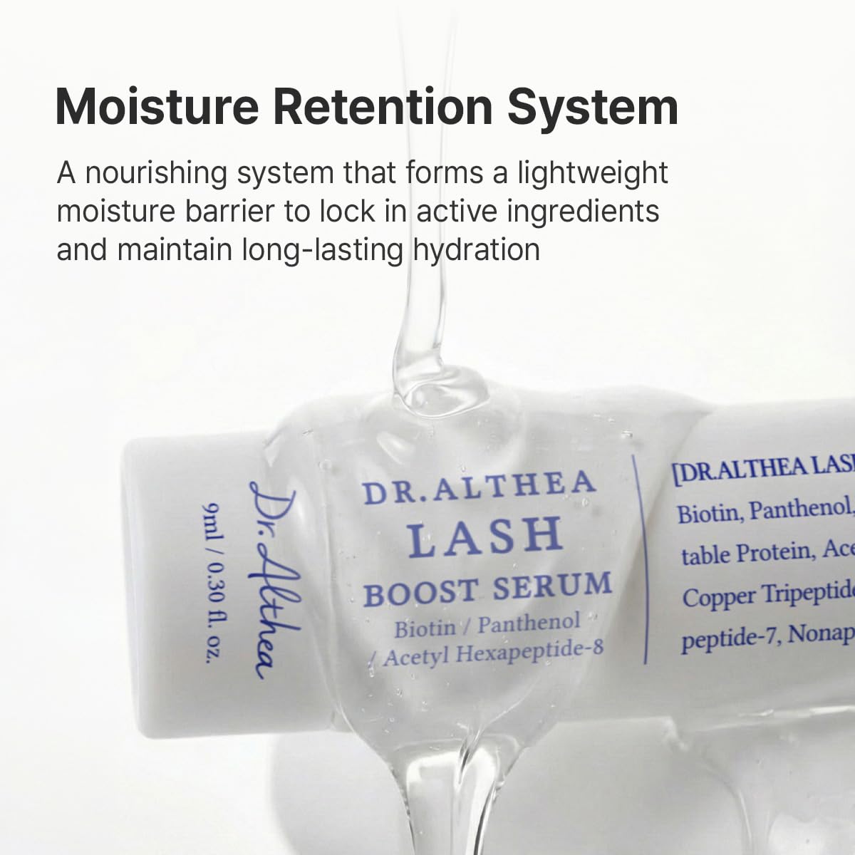 Dr.Althea ingredient label showing biotin panthenol and peptide complex
