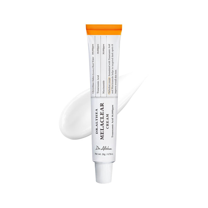 Dr.Althea Melaclear front packaging showing clean tube and branding benefits