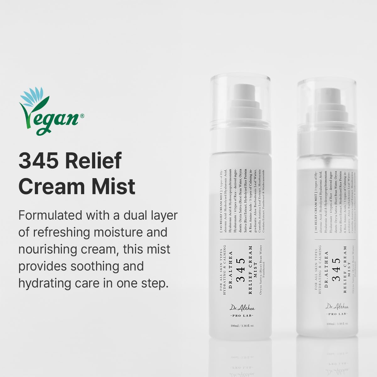 Dr.Althea fine mist spray in motion delivering even coverage and lightweight comfort
