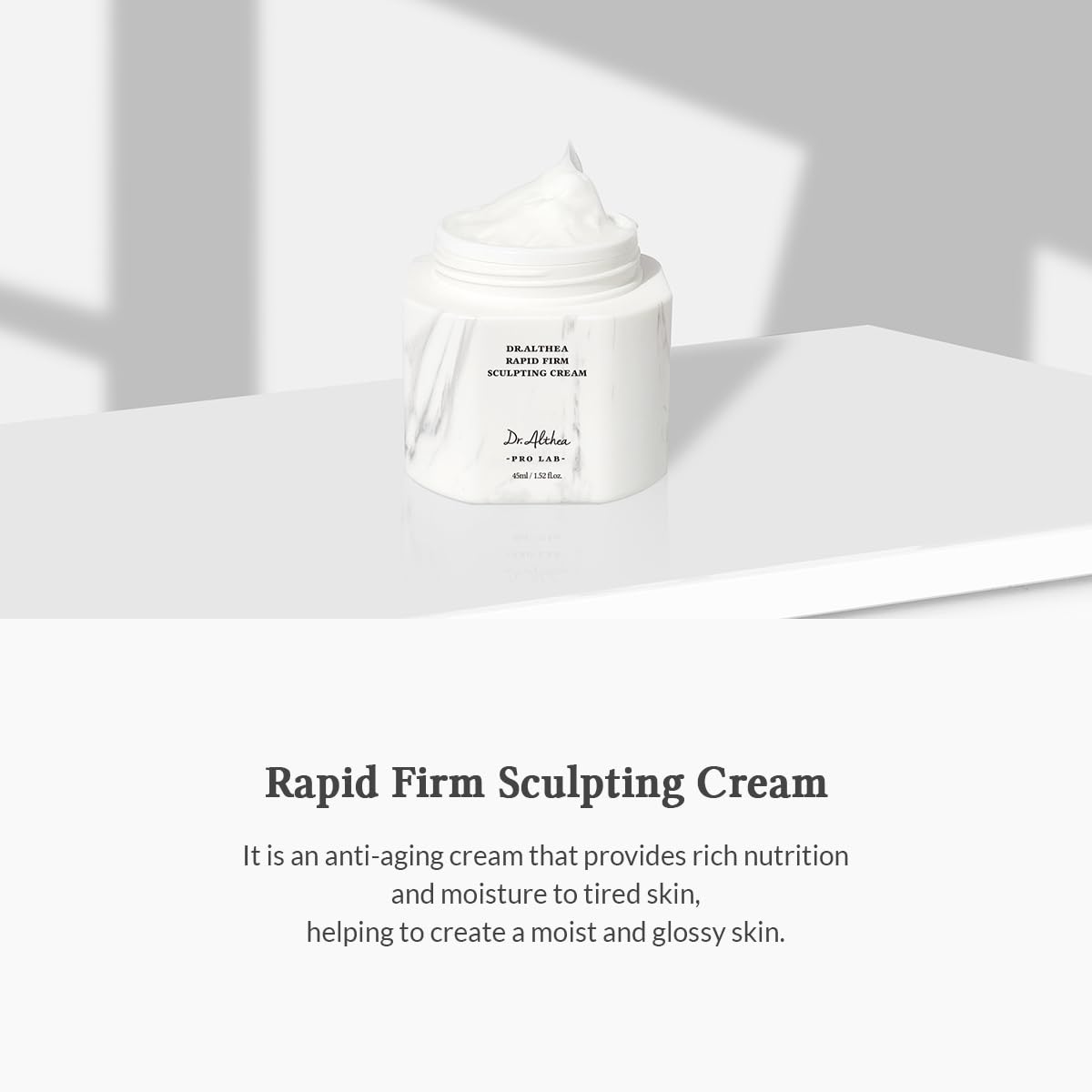 Dr.Althea open jar close-up revealing stretchy cream texture and hydration