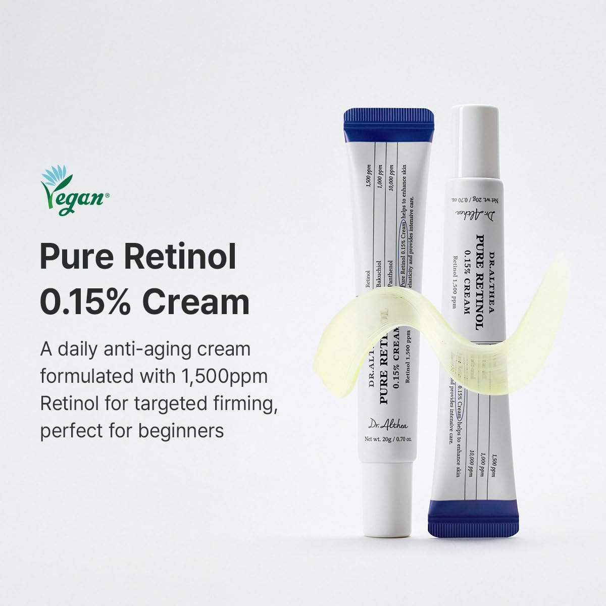 Dr.Althea cream texture close-up highlighting lightweight, fast-absorbing feel