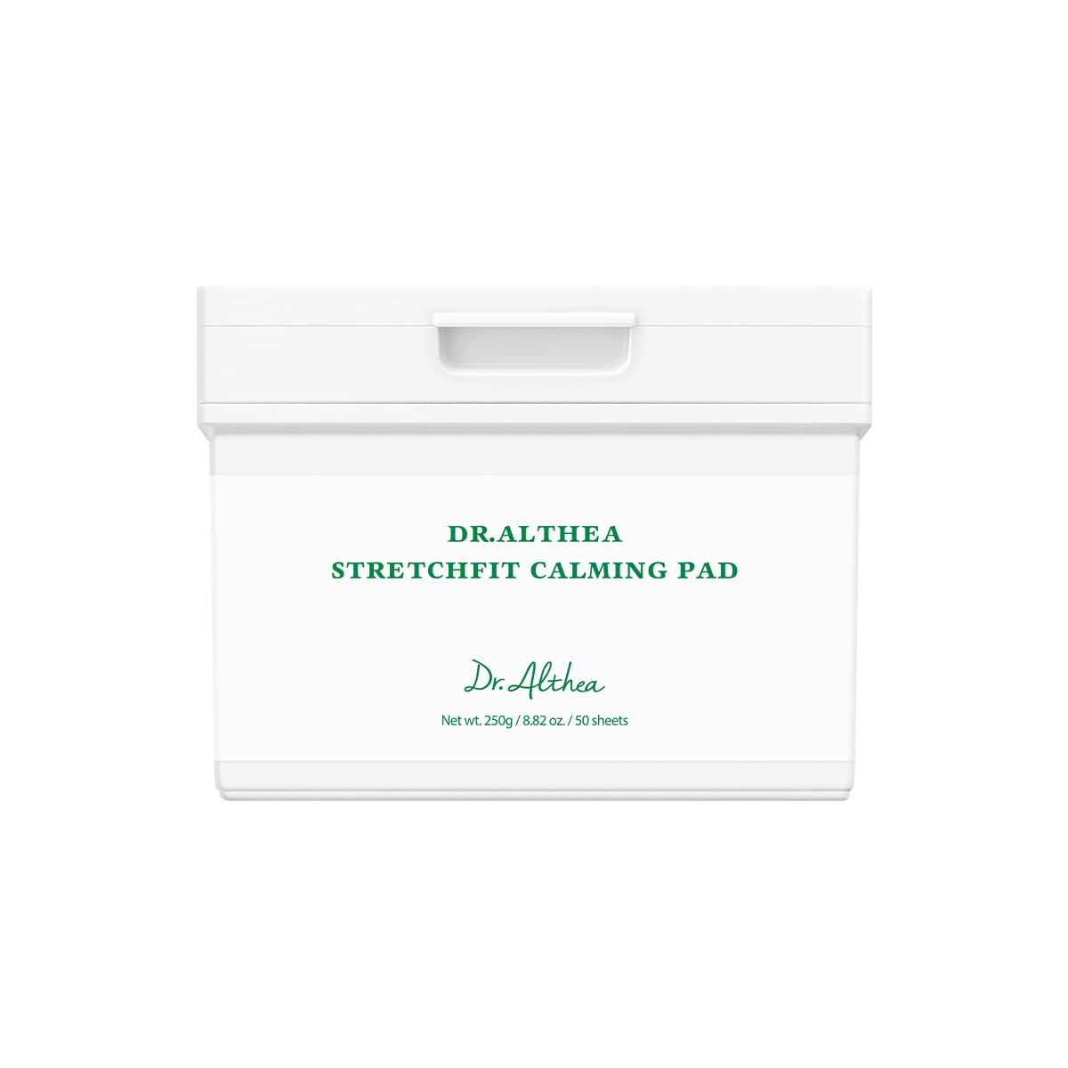 Dr.Althea front packaging showing pack of 50 calming pads and benefits