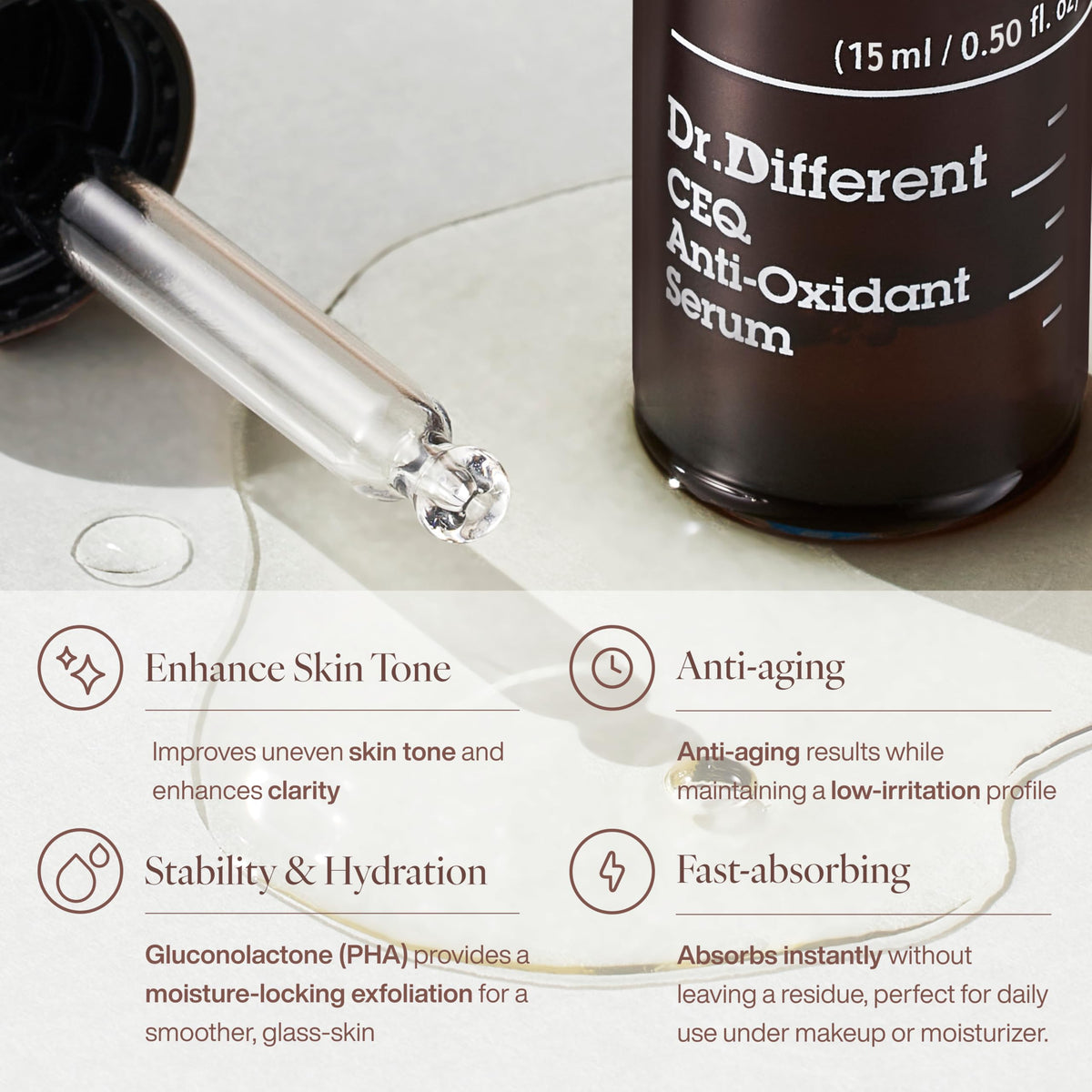 Dr.Different CEQ serum clear texture demonstrating lightweight absorbency