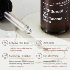 Dr.Different CEQ serum clear texture demonstrating lightweight absorbency