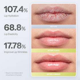 Lip balm applied before sleep demonstrating Dr.Different overnight hydration boost