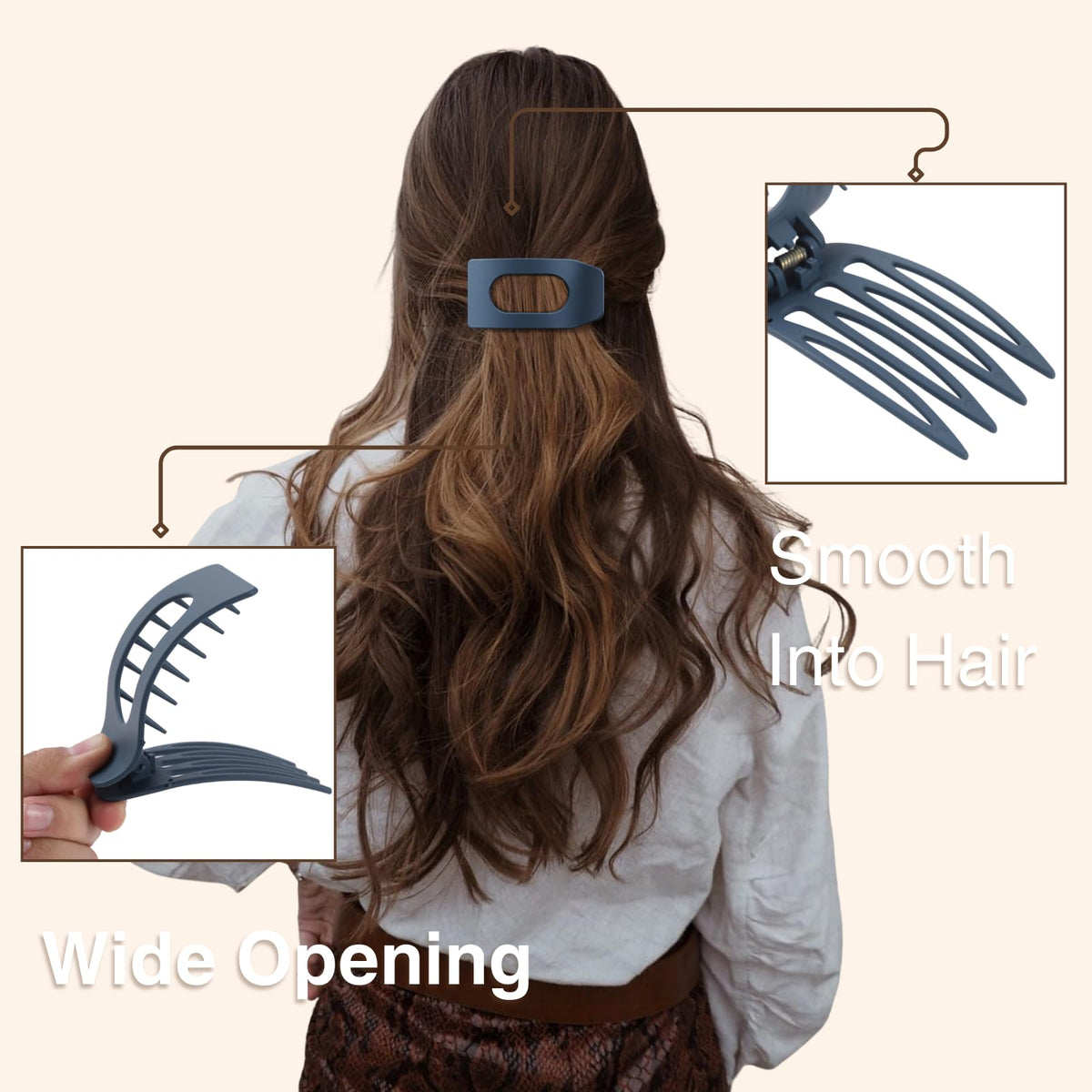 Drealoe worn in hair half-up style demonstrating strong hold and polish
