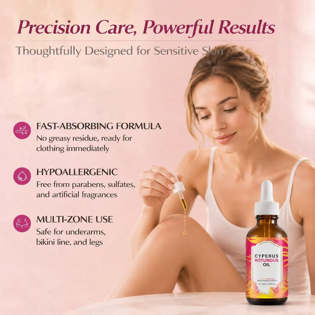 DreamCatching application underarm being massaged in for targeted hair-care routine benefit