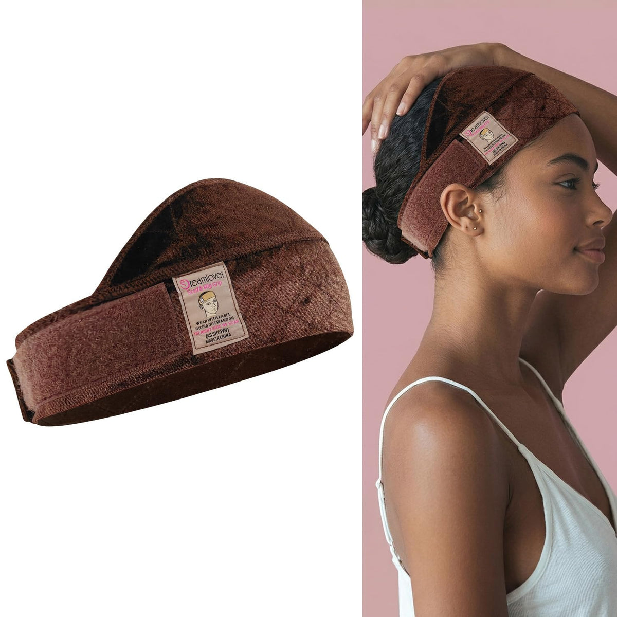 Dreamlover front view dark brown band showing discreet hold benefit