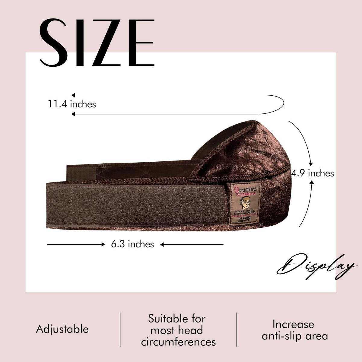 Dreamlover hook and loop fastener detail showing adjustable tension benefit