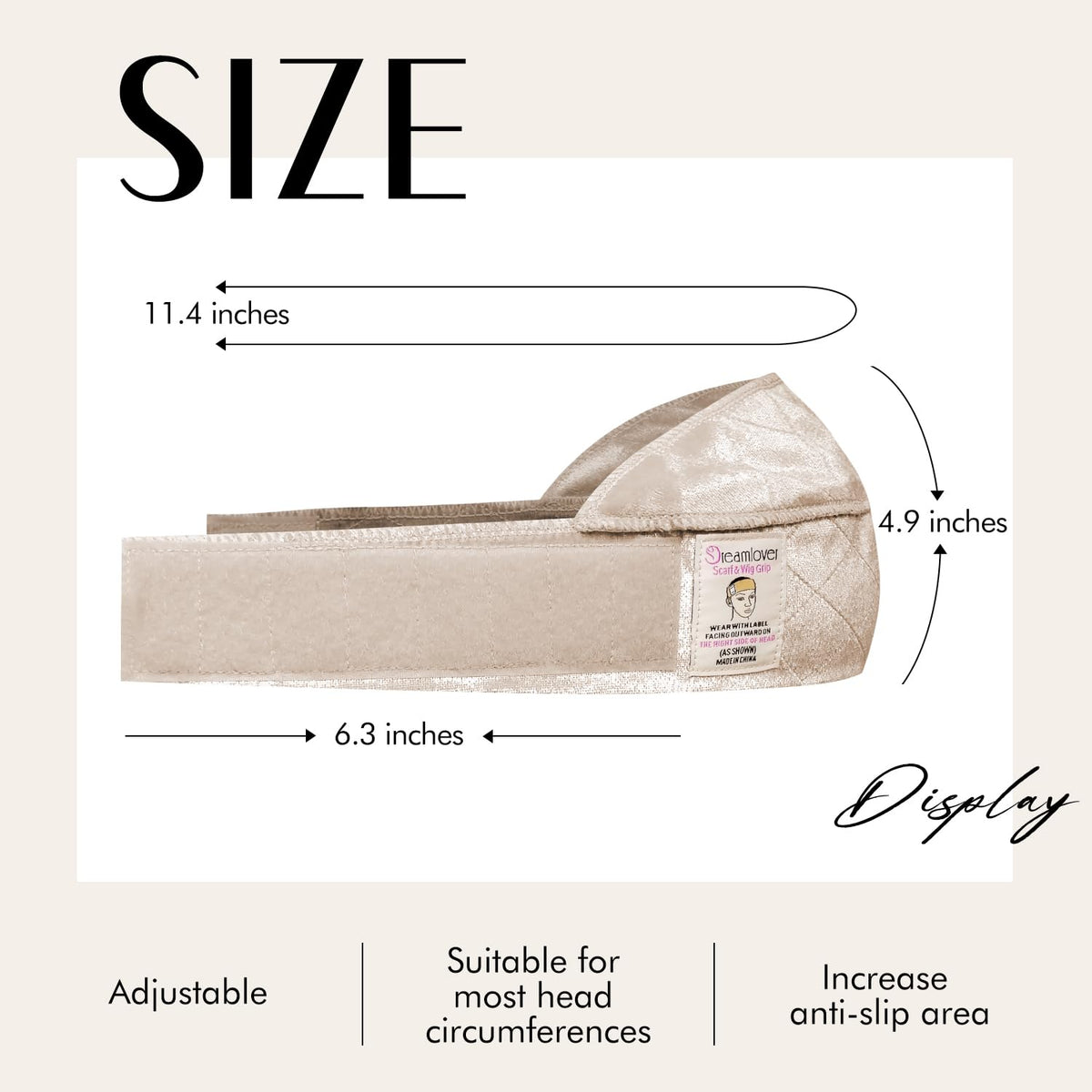 Dreamlover band shown in hand to illustrate width and scale benefit