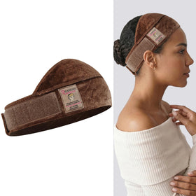 Dreamlover front view of brown wide wig grip showing secure hold benefit
