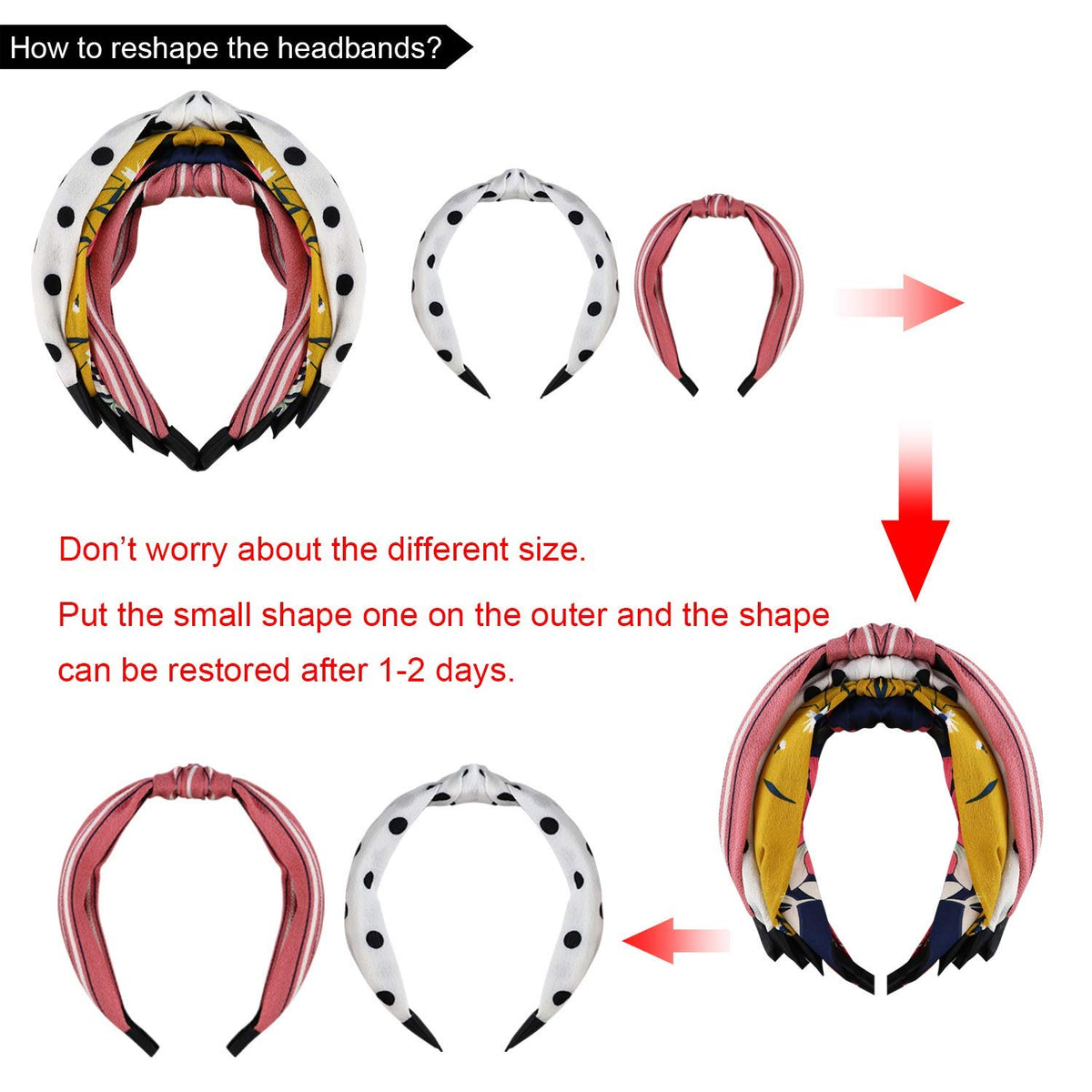 DRESHOW back-of-band showing plastic core for secure non-slip hold