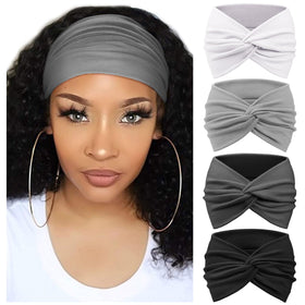 DRESHOW front view of four-pack headbands shows colors and packaging benefit easy selection