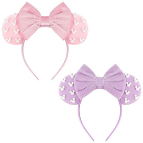 DRESHOW front view of pearl mouse ears headband shows stylish design and gift-ready look
