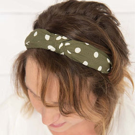 DRESHOW knotted headband front detail creating a vintage styled look