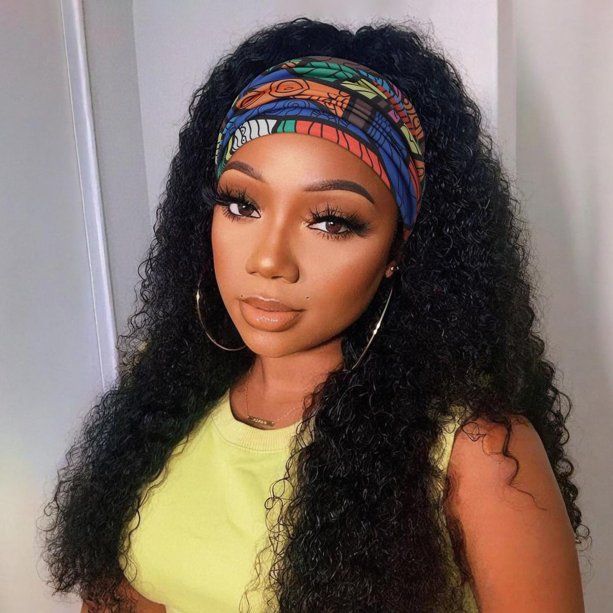 DRESHOW model wearing headband in casual outfit showing effortless styling benefit