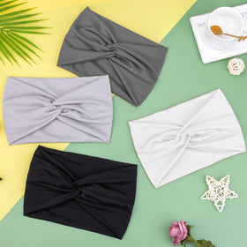 DRESHOW headband laid flat with measurement showing width and sizing benefit
