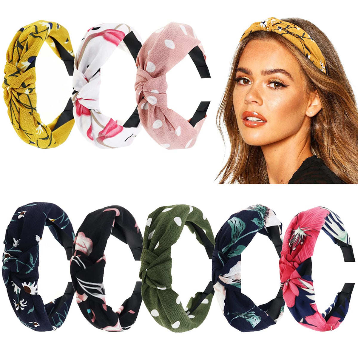DRESHOW folded headbands in travel pouch ready for on-the-go use