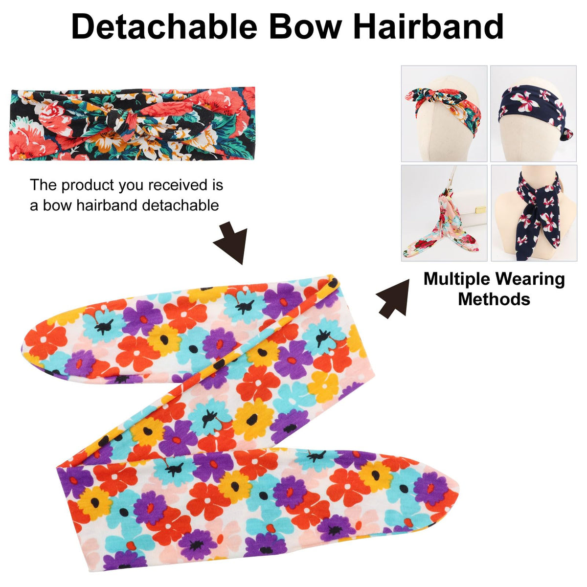 DRESHOW model wearing headband outdoors adding a stylish floral accent