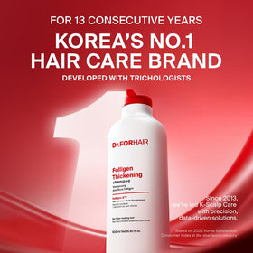 Dr.FORHAIR back label close-up highlighting ingredients and instructions benefit